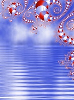 These red and white streamers over blue water have a festive, celebratory tone, and would make a great backdrop for a July 4th or a Canada Day layout. Lots of room for your content.