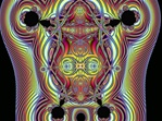 This freaky fellow looks awfully like a druggie version of Da Vinci's <em>Vetruvian Man</em>. Can you spot the head, hands, arms, and legs? Lots of glowing chakras and energy meridians in this image!