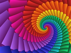 In this gay image, a lively procession of rainbow chips spirals into the center of the image. Perfect for pride events!